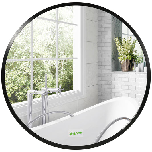 kleankin Round Bathroom Mirror in Black