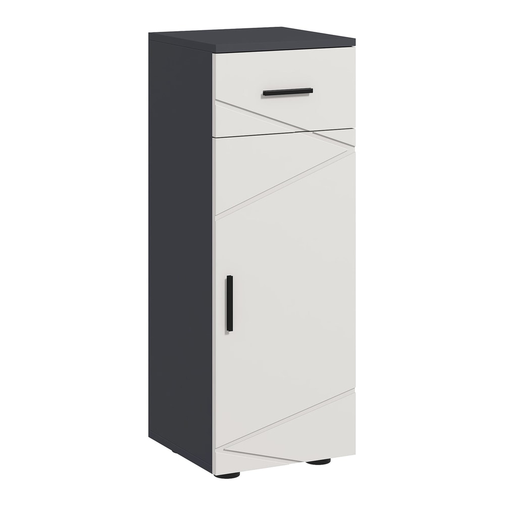 kleankin Slim Bathroom Cabinet, a narrow grey and white storage cabinet with a drawer and a door
