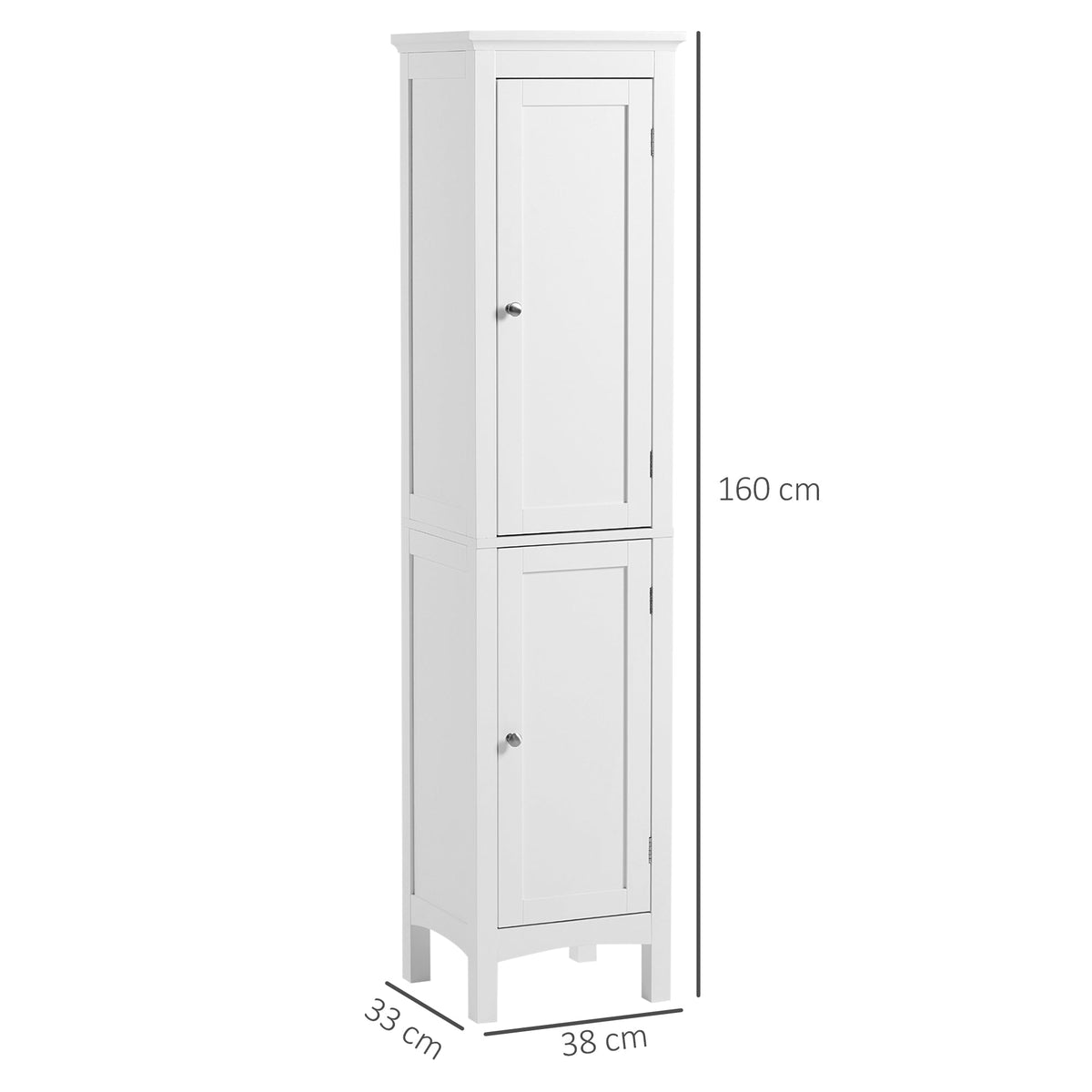 the tall bathroom cabinet with dimensions shown