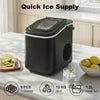 HOMCOM Countertop Ice Maker Machine 9 Cubes in 7 Mins Portable Ice Machine Ice Scoop and Basket 2 Sizes Black