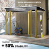 Outsunny 3.7 x 7.9ft Galvanised Steel Shed, with Latched Door and Padlock - Grey