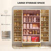 HOMCOM 119.5 cm Kitchen Cupboard, Freestanding Kitchen Cabinet with Double Doors, 5 Tiers, 12 Spice Racks, White