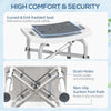 HOMCOM 44-51.5cm Aluminium Frame Shower/Bath Stool - Grey