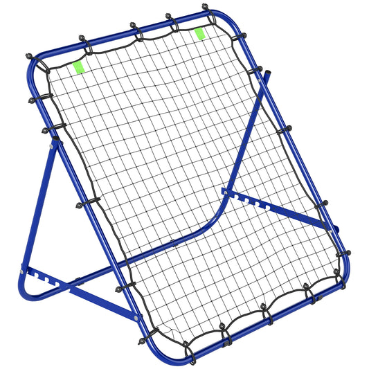 HOMCOM Adjustable Rebounder Net Kickback Target Goal in Blue