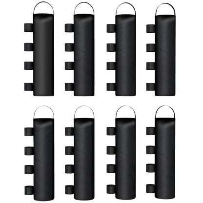 Outsunny 8 Pack Gazebo Sand Weights Bags, 40 kg 600D Heavy Duty Sand Bags Sandbags for Canopy Tent Legs, Without Sand, Black