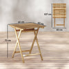 Outsunny Outdoor Coffee Table Foldable Wooden Garden Table for Patio Balcony Natural Wood
