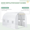 Outsunny 3 x 2 x 2m Polytunnel Greenhouse Replacement Cover ONLY Winter Garden Plant PE Cover for Tunnel Walk-in Greenhouse with Roll-up Windows Door Outdoor, White