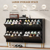 HOMCOM Elegant Four-Drawer Shoe Cabinet - Black