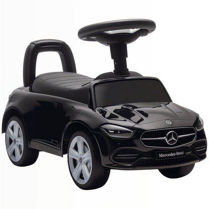 AIYAPLAY Official Mercedes-Benz Ride On Car, Foot to Floor Sliding Walker with Horn, Engine Sounds and Under-Seat Storage, Black