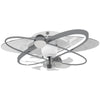 HOMCOM Ceiling Fan with Light and Remote, 3 Colour Temperatures, LED Mount Ceiling Fan Light for Bedroom, Silver Tone