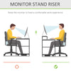 HOMCOM Monitor Riser Laptop PC Plinth Stand TV Computer Desktop Organiser W/ Drawer Bamboo