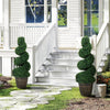 HOMCOM Set of 2 Artificial Plants, Topiary Spiral Boxwood Trees with Pot, for Home Indoor Outdoor Decor, 90cm
