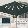 Outsunny 3 x 3 m Gazebo Canopy Replacement Cover, Garden Gazebo Roof Replacement with Drain Holes, TOP COVER ONLY, Grey