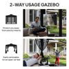 Outsunny 3 x 3 m Metal Gazebo, Garden Pavillion, DoubleÂ Roof Outdoor Canopy Shelter with Mesh Sidewalls, Black