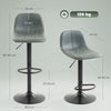 HOMCOM Bar Stools Set of 2, Modern Swivel Barstools with Footrest for Kitchen Island and Dining Room, Green