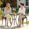 Outsunny 3 Pieces Garden Dining Set for 2, Cast Aluminium Outdoor Dining Set with 2 Armchairs and Round Dining Table with Parasol Hole, Garden Furniture Set, Brown
