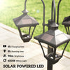 Outsunny Solar Lamp Post with Dusk-to-Dawn Sensor Street Light with 3-Head Planter 185 cm Black