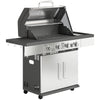 Outsunny 4+1 Burner Gas BBQ Grill, Portable Gas Barbecue Grill with Side Burner, Warming Rack, Side Shelf, Storage Cabinet