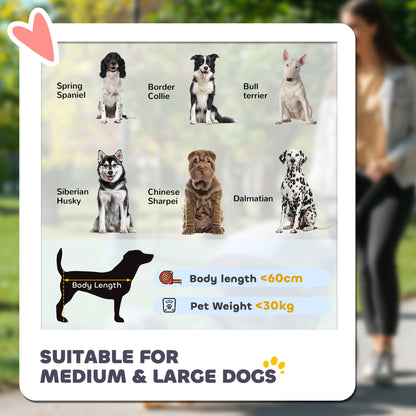 PawHut Foldable Pet Stroller, with Universal Wheels, Shock Absorber, for Medium and Large Dogs - Grey
