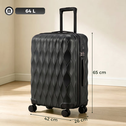 HOMCOM 2-Piece Luggage Set, ABS Hard Shell Carry On Suitcase Set with TSA Lock, Spinner Wheels, 12/20 inch, Black