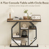 HOMCOM 4-Tier Industrial Console Table - Rustic Brown