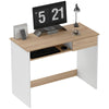 HOMCOM 100cm Compact Computer Desk with Keyboard Tray, Home Office Desk with Drawer for Bedroom Study, Oak