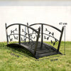 Outsunny 1.2M Metal Garden Bridge with Safety Railings, Outdoor Pond Bridge, Arch Decorative Footbridge for Creek Stream
