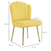 Set of 2 Velvet-Feel Shell Accent Chair - Yellow