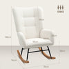HOMCOM Teddy Fleece Rocking Chair - Cream White