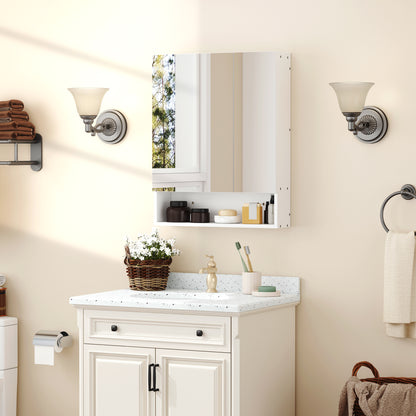 kleankin Bathroom Cabinet with Mirror in White