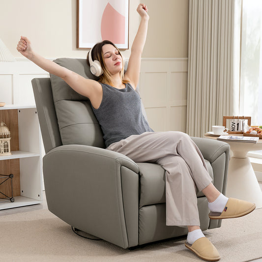 HOMCOM Recliner Armchair, Manual Reclining Chair with Adjustable Leg Rest and Reclining Functions, Modern Microfibre Overstuffed Lounge Seating for Living Room, Bedroom, Grey
