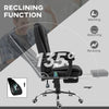 Vinsetto Office Chair with 6 Point Massage and Back Heat, Microfibre Desk Chair with Footrest Adjustable Height and Swivel Wheels, Back Reclining, Full Black