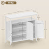 HOMCOM Industrial Kitchen Sideboard with Open Shelf, 2 Cabinets, Adjustable Shelves for Living Room, Dining Room, White