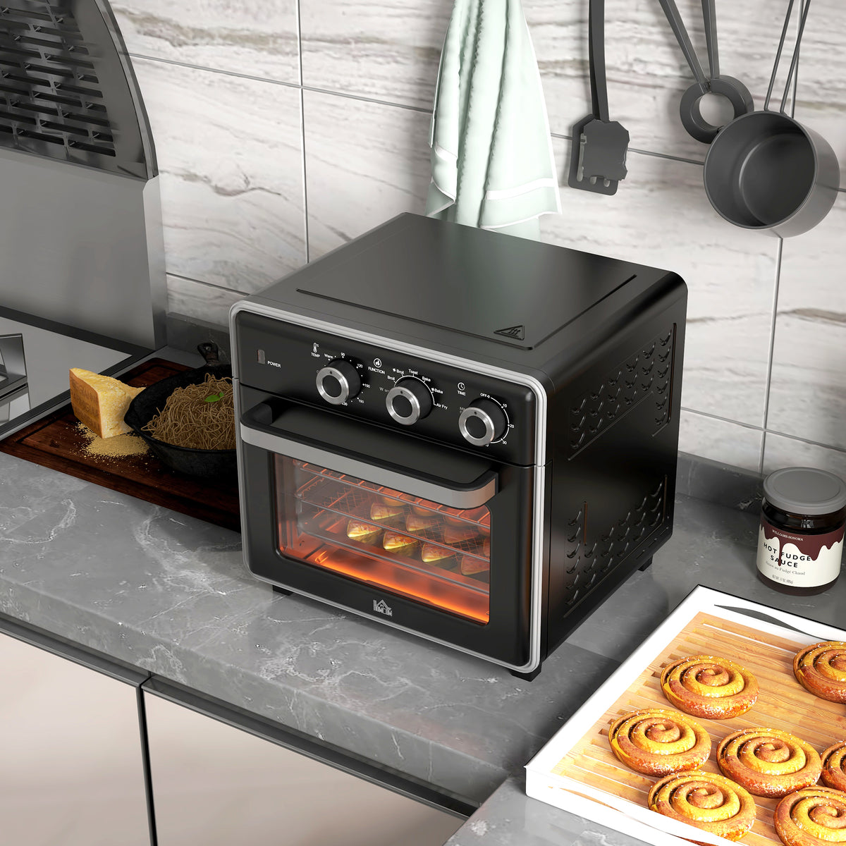 HOMCOM 20L Mini Convection Oven in Black