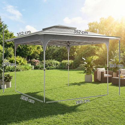 Outsunny Pop Up Gazebo with One-Push Setup in Dark Grey