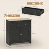 HOMCOM Sideboard Storage Cabinet, Modern Kitchen Cupboard with Adjustable Shelf, Drawer and Double Doors, Black