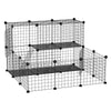 PawHut Pet Playpen w/ Door Customisable Fence for Guinea Pigs Chinchillas Hedgehogs - Black