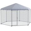 PawHut Chicken Coop for 10-15 Chickens, Hens, Rabbits, Ducks, Outdoor Garden Chicken Run, 4 x 3.5 x 2.6m