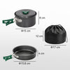 Outsunny Camping Cookware Set, 8-Piece Ultralight Camping Cooking Kit with Anti-Scald Handles, Grey