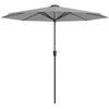 Outsunny 2.65m Garden Parasol, with LED Lights - Light Grey