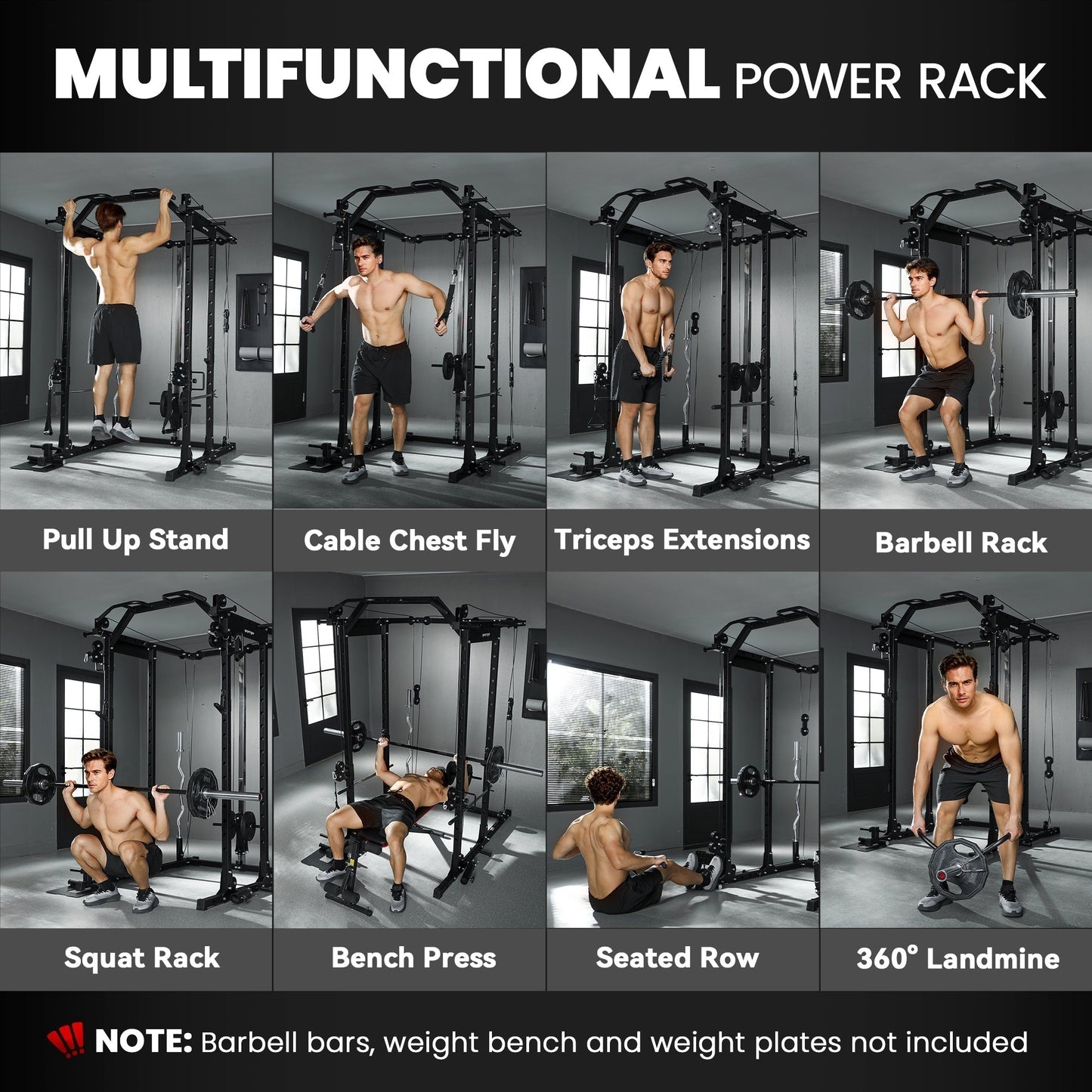 SPORTNOW Lat Pull-Down Home Gym Machine with Cable Crossover for Home Strength Training, Black
