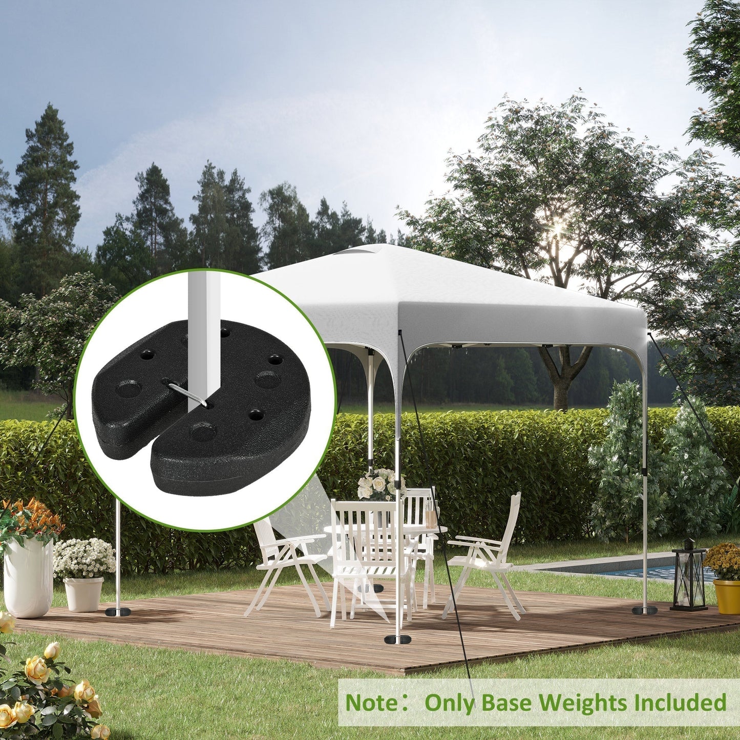 Outsunny Total 12KG Gazebo Weights Set of 4, Weights for Gazebo Legs with Reinforce Pins and Carry Belt, for Canopies Tents
