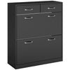 HOMCOM Narrow Shoe Storage with 2 Flip Drawers and Adjustable Shelves Shoe Cabinet Organizer for 12 Pairs of Shoes, Black