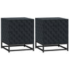 HOMCOM Bedside Tables Set of 2, Modern Bedside Table Nightstand with 2 Drawers, Bedside Cabinet Sofa Side Table with Storage, Steel Legs for Bedroom, Living Room, Black
