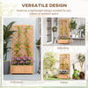Outsunny Wooden Planter with Trellis, Freestanding Raised Bed for Garden with Lattice, Outdoor Planter Box for Climbing Plants, Vines, Flowers, 76 x 36 x 170 cm, Brown