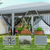Outsunny 3 x 6m Pop Up Gazebo, Outdoor Canopy Shelter, Marquee Party Wedding Tent with 6 Mesh Walls and Carry Bag, Grey