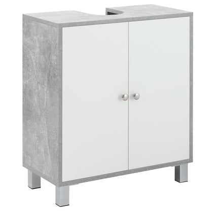 kleankin Under Sink Cabinet in White and Grey