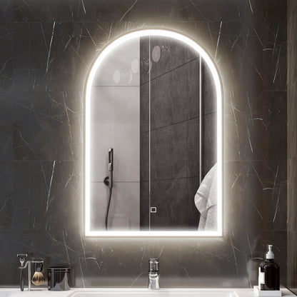 HOMCOM Bathroom Mirror with LED Lights in Gold Tone