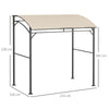 Outsunny 2.2 x 1.5 m BBQ Grill Gazebo Tent, Garden Grill with Metal Frame, Curved Canopy and 10 Hooks, Outdoor Sun Shade, Beige