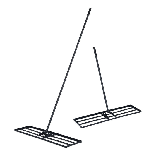 Lawn Leveling Rake shown in two different handle lengths against a plain white background